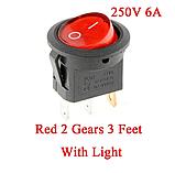 Выключатель 3-х контактный KCD1-2 ON-OFF красная подсветка 6A250V, фото 2
