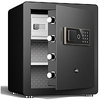 Сейф DELI "ET571" электронный замок + ключ, 380х320х450 мм, 19,6 кг, черный