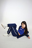Костюм MGN спортивный детский толстовка худи на молнии замке с капюшоном и брюки штаны хлопок синий, фото 8