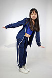 Костюм MGN спортивный детский толстовка худи на молнии замке с капюшоном и брюки штаны хлопок синий, фото 6