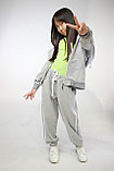 Костюм MGN спортивный детский толстовка худи на молнии замке с капюшоном и брюки штаны хлопок серый, фото 7