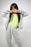 Костюм MGN спортивный детский толстовка худи на молнии замке с капюшоном и брюки штаны хлопок серый, фото 6
