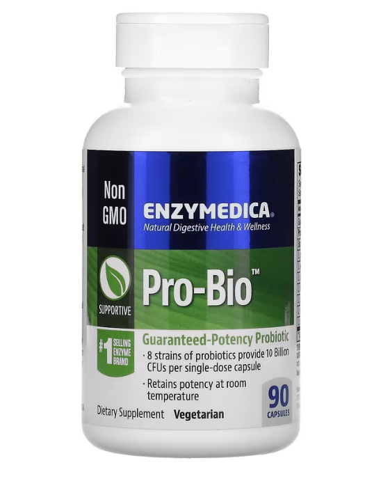 Enzymedica, Pro-Bio, пробиотик гарантированного действия, 90 капсул