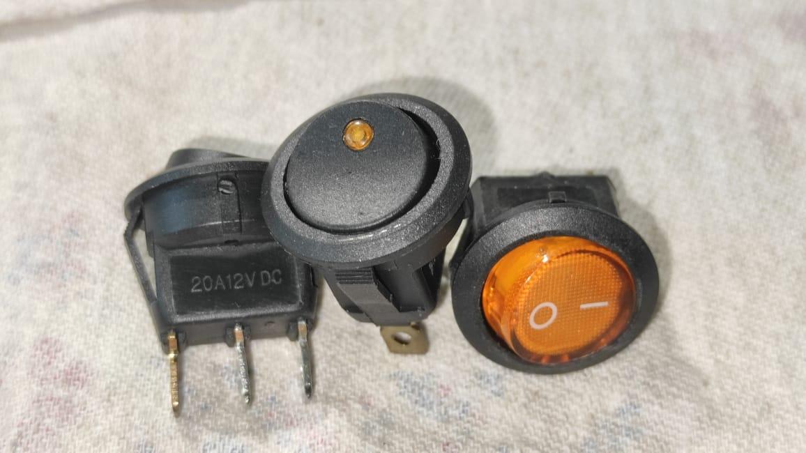 Выключатель 3-х контактный KCD1-2 ON-OFFжелтая подсветка 20A/12V