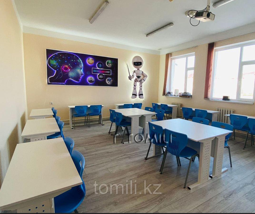 Парта школьная, металлический перфорированный каркас 1200*500*750