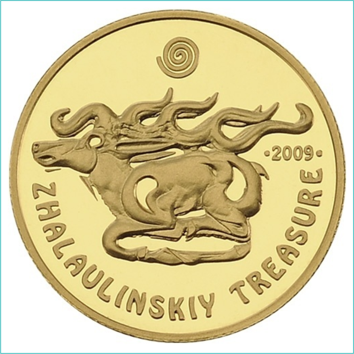 Монета "Жалаулинский клад" 100 тенге (Золото 999 1.24гр.) - фото 1 - id-p115444427