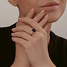 Кольцо из золочёного серебра с ониксом Diamant 93-310-02122-1 позолота, фото 3