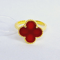 Серьги из серебра с фианитами  N149  вид van cleef, с английским замком