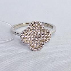 Серьги из серебра с фианитами  N141  вид van cleef