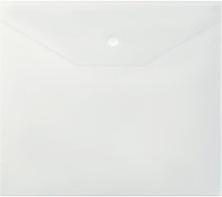 Папка-конверт на кнопке А5+, 120мкм, пластик, прозрачная Стамм