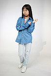 Рубашка джинсовая для девочки ярко-синий, фото 6