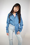Рубашка джинсовая для девочки ярко-синий, фото 8