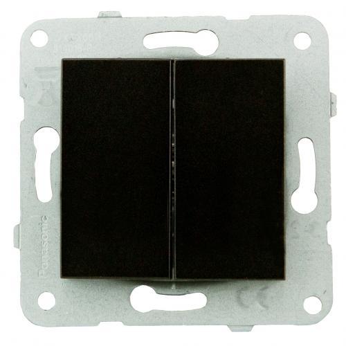 Выключатель 2-ой черный Karre plus siyah PANASONIC WKTT00012BL-EU1 - фото 1 - id-p115456684