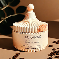 Ароматическая свеча LA FLAMME в гипсовой шкатулке 100 мл. Кофе латте