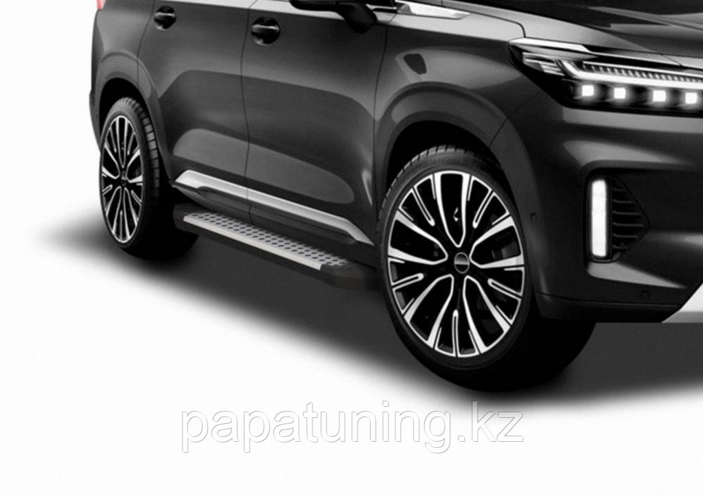Порог-площадка "Bmw-Style" D193AL + комплект крепежа, RIVAL, Exeed VX 2021-