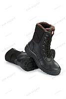 Ботинки с высокими берцами рабочие зимние КЩС "Нитро МАКС" с КП натуральный мех цвет черный
