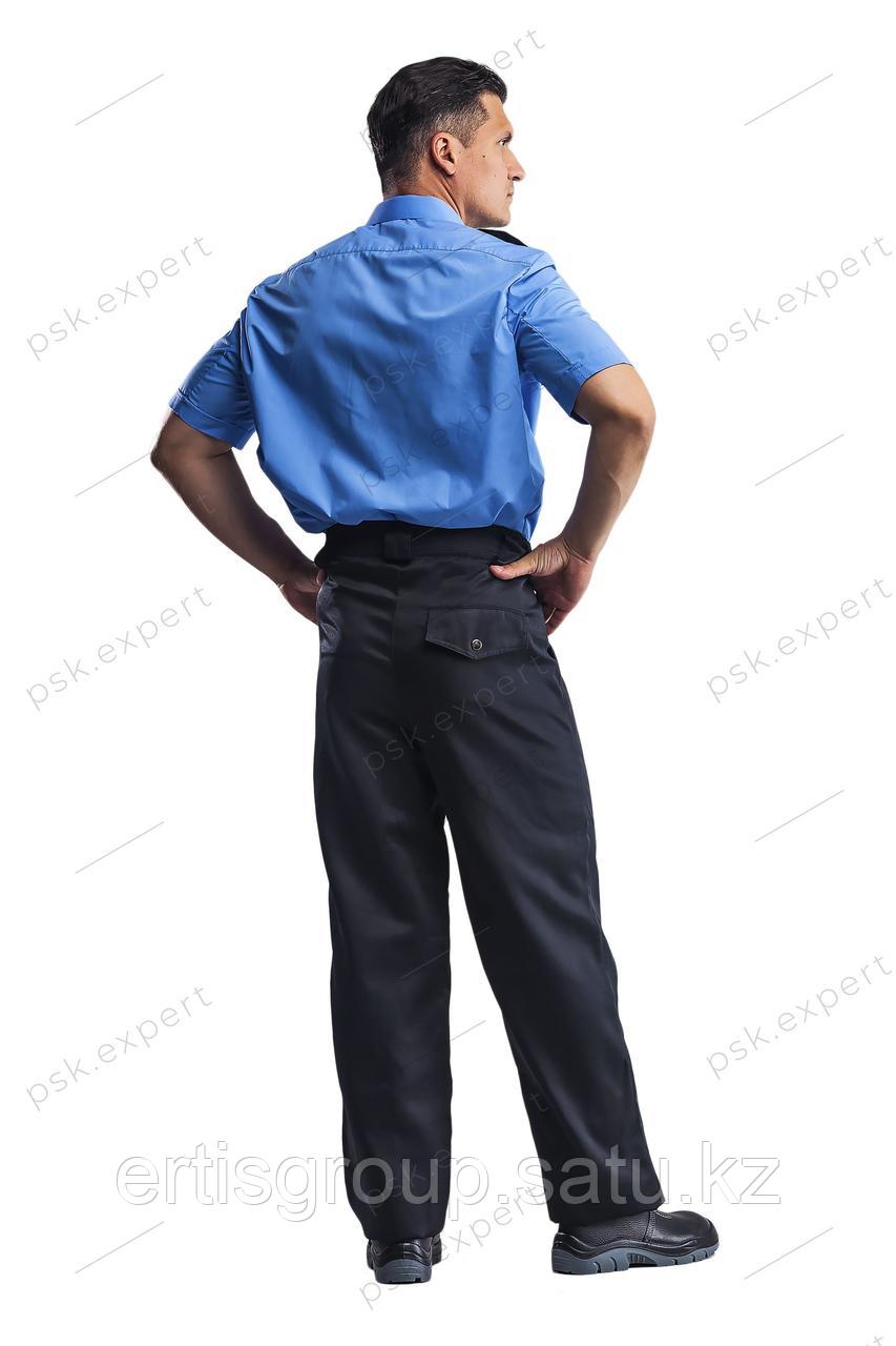 Рубашка рабочая мужская для охранника цвет голубой/черный - фото 2 - id-p115457532
