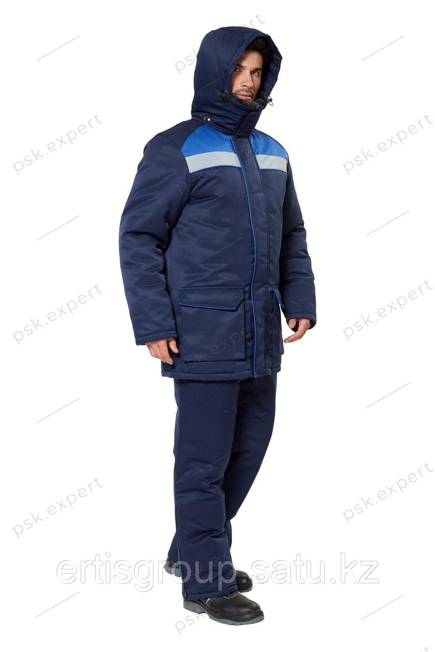 Куртка рабочая мужская зимняя "Прим" цвет темно-синий/василек - фото 2 - id-p115457601