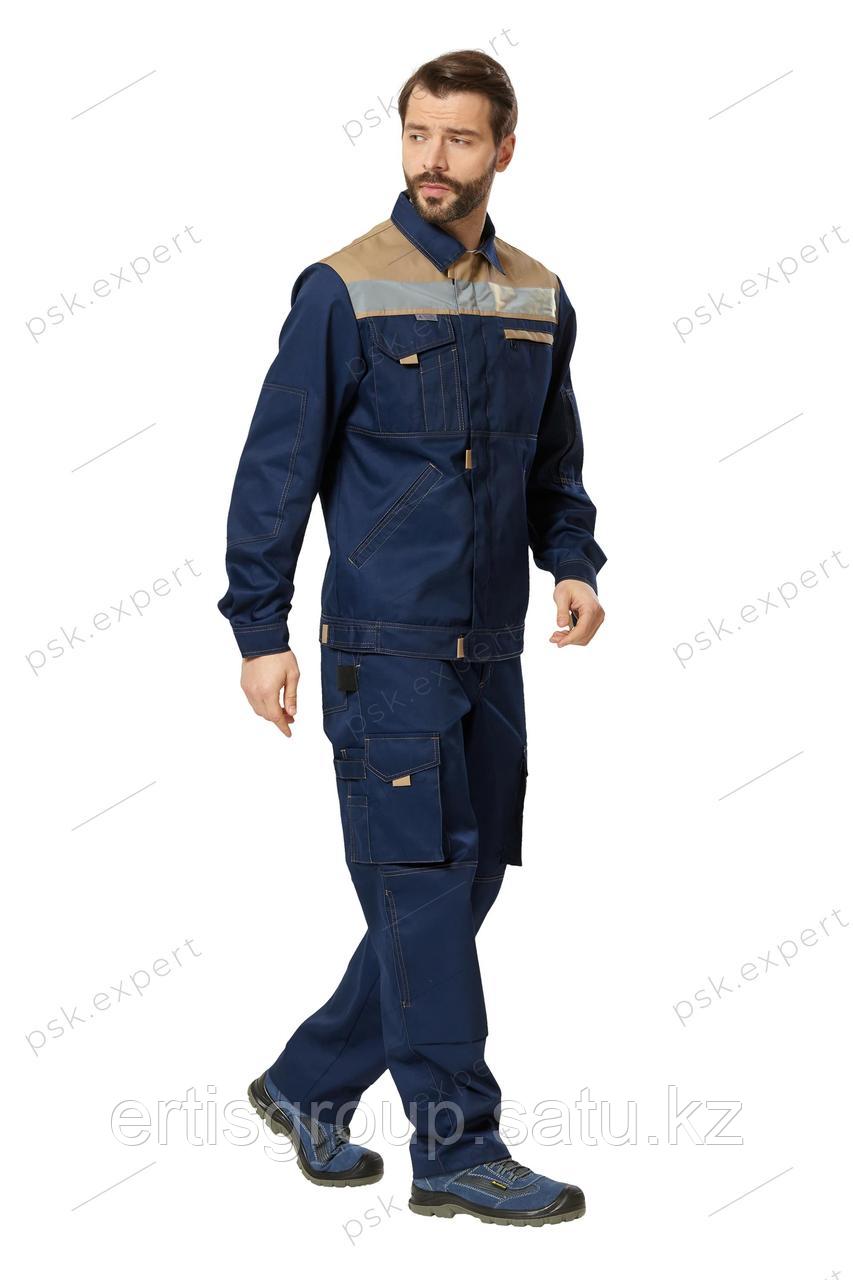 Куртка рабочая мужская летняя "Рольф 2" цвет темно-синий/бежевый - фото 3 - id-p115457603
