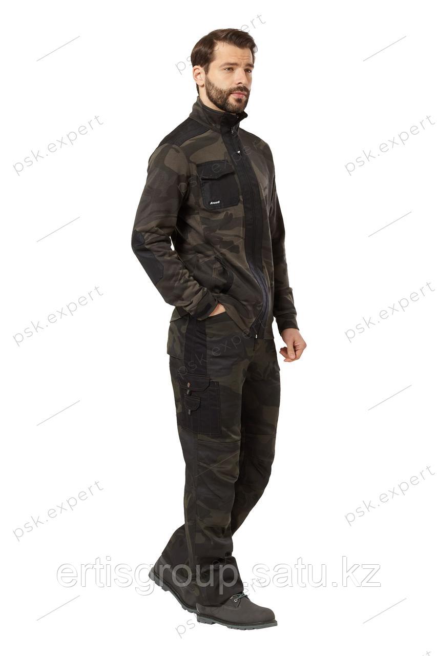 Куртка-толстовка мужская летняя/демисезонная "Axel" камуфляжная цвет хаки/черный - фото 2 - id-p115457612