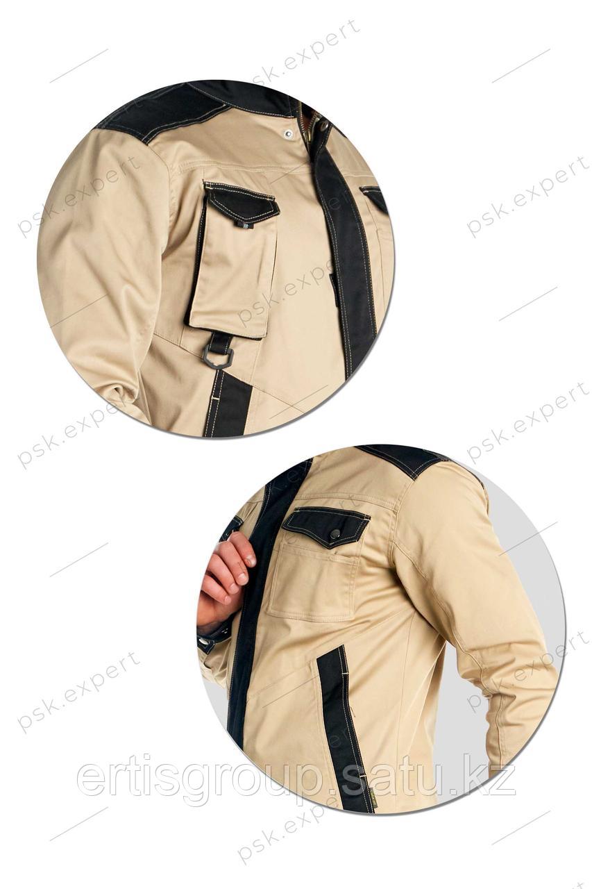 Куртка рабочая мужская летняя "Velar" цвет бежевый/черный - фото 5 - id-p115457621
