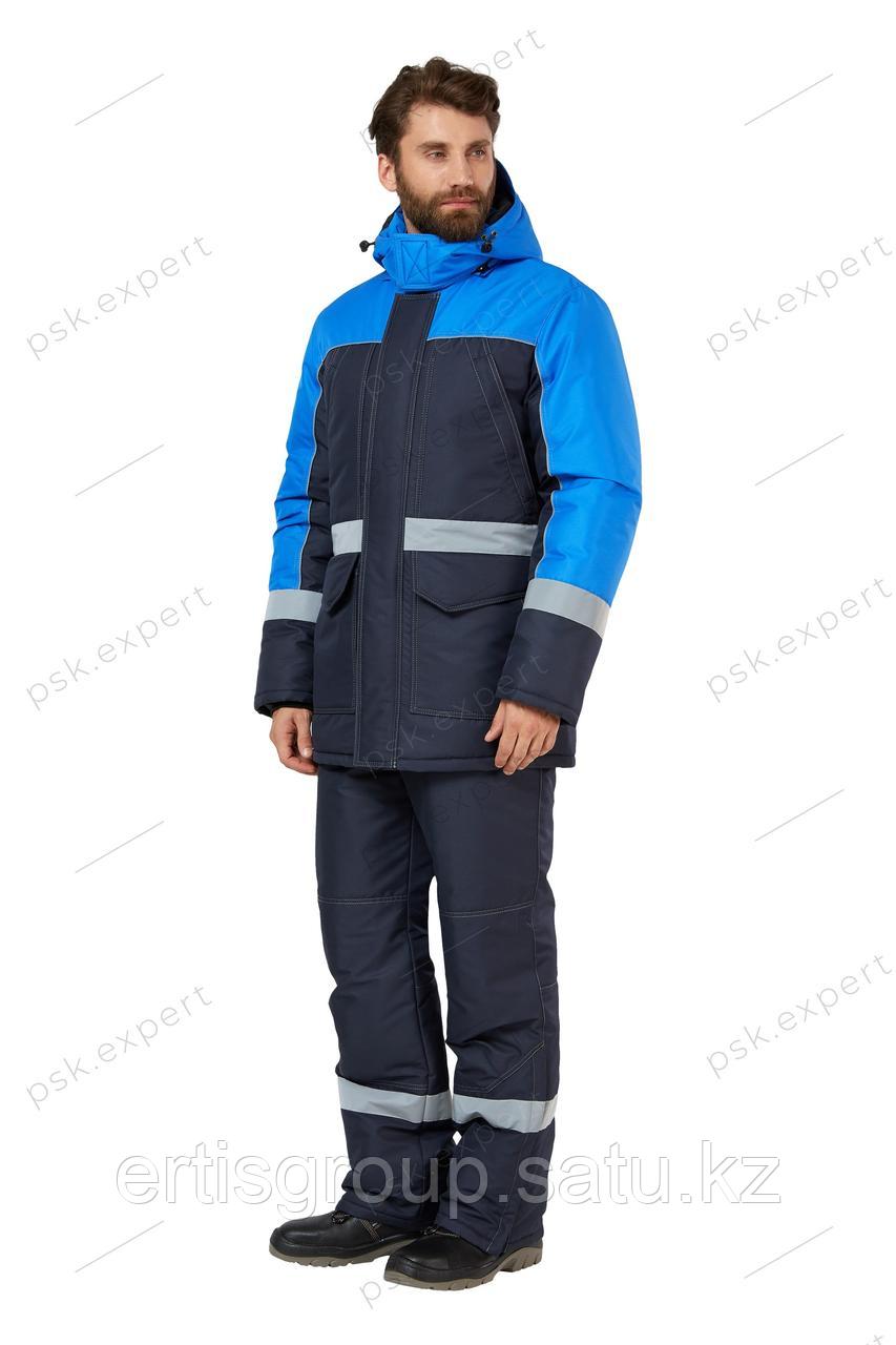 Куртка рабочая мужская зимняя "Сунтар" цвет темно-синий/василек - фото 4 - id-p115457661