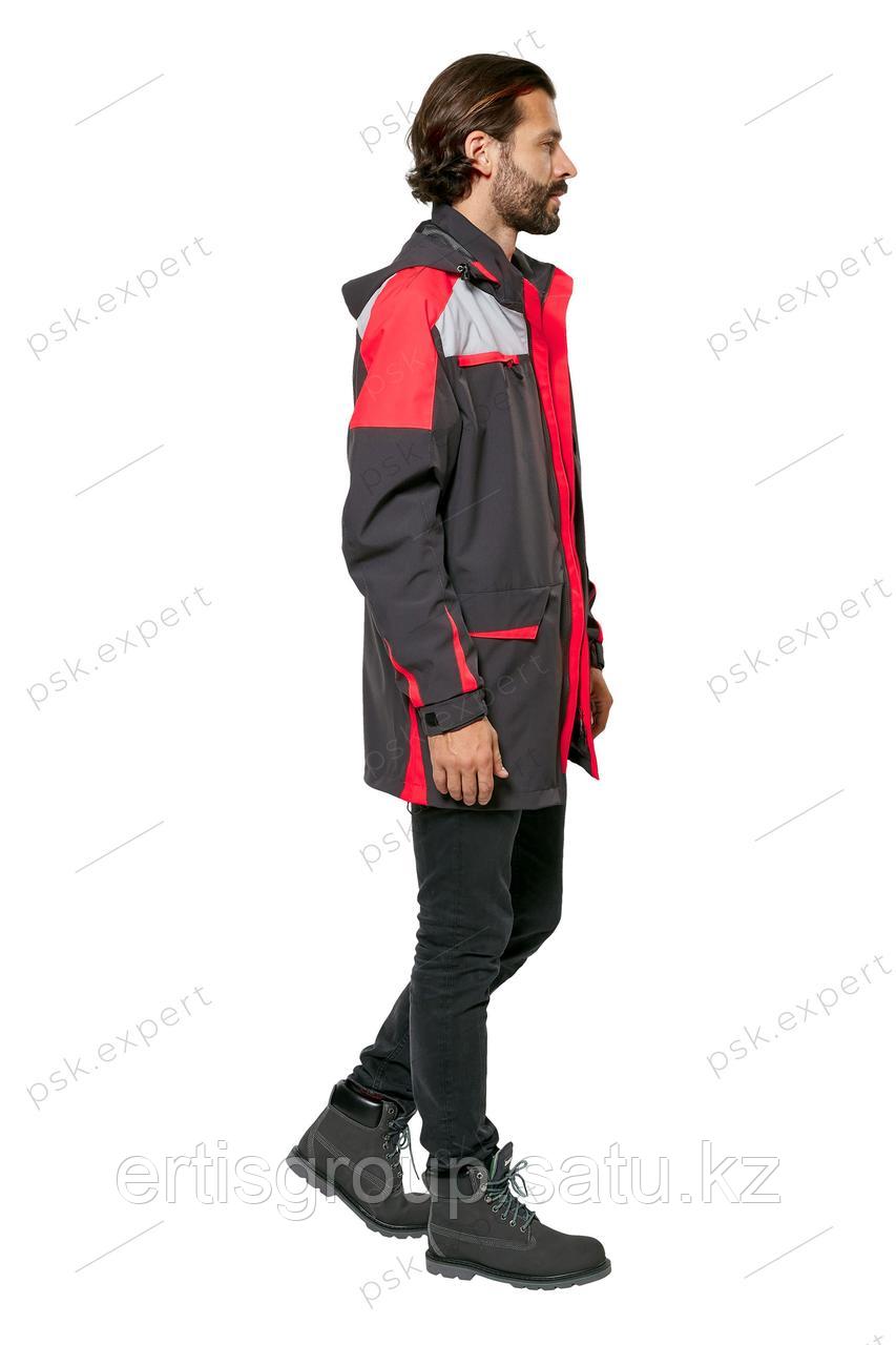 Куртка-ветровка мужская летняя/демисезонная "Тизер" цвет темно-серый/светло-серый/мандарин - фото 4 - id-p115457672