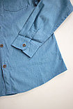 Рубашка джинсовая для мальчика ярко-синий, фото 4