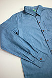 Рубашка джинсовая для мальчика ярко-синий, фото 5