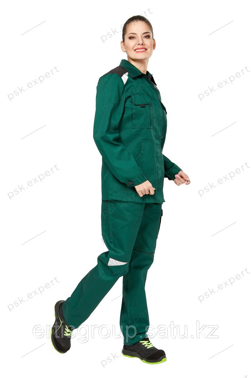 Костюм рабочий женский летний "Алатау" цвет черный/зеленый - фото 2 - id-p115457726