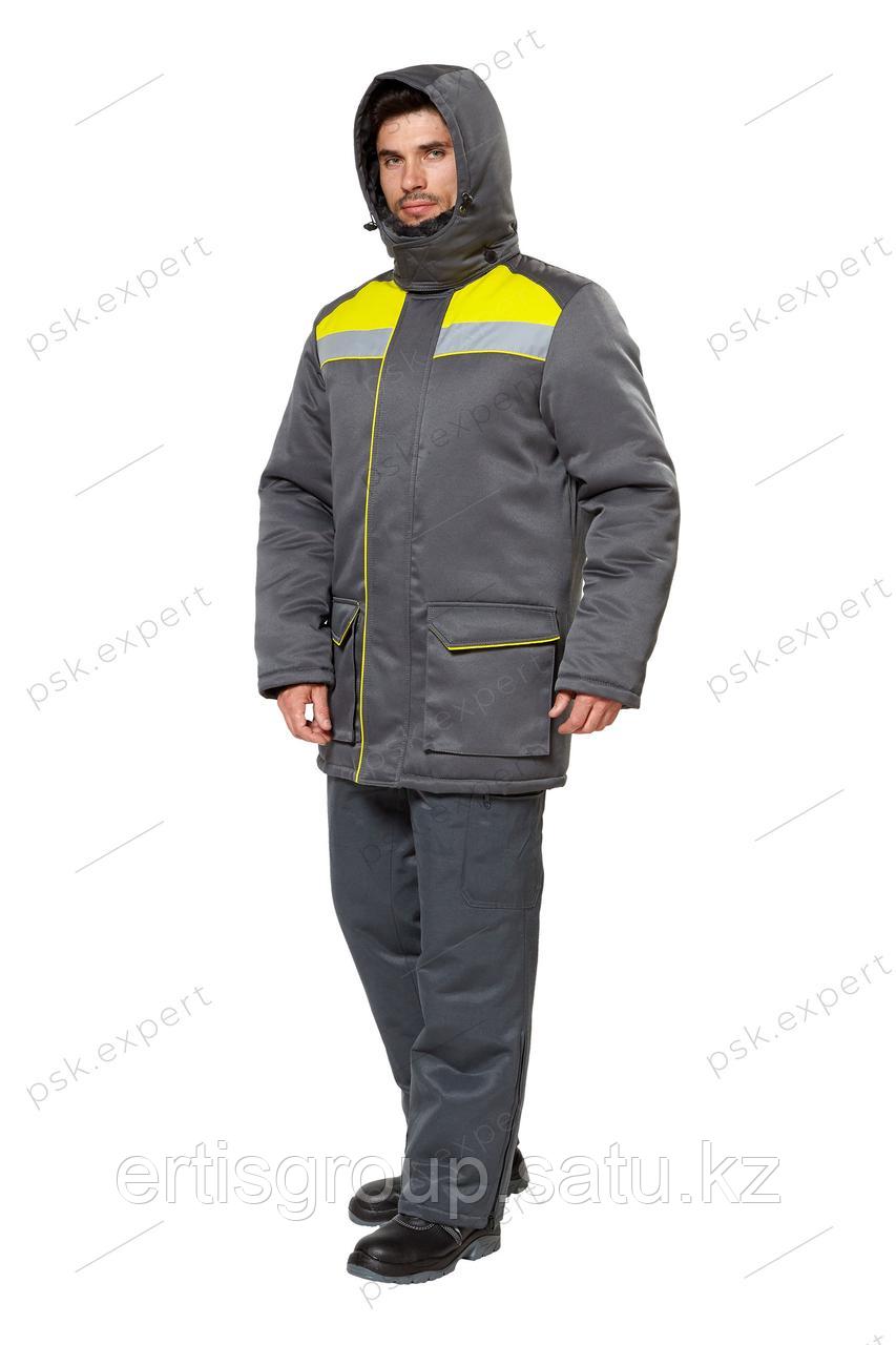 Куртка рабочая мужская зимняя "Прим" цвет серый/желтый - фото 5 - id-p115457749