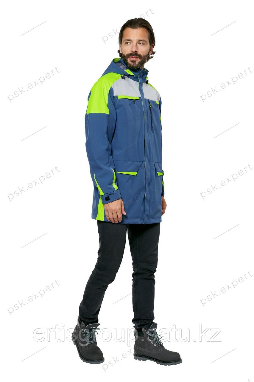 Куртка-ветровка мужская летняя/демисезонная "Тизер" цвет темно-синий/светло-серый/неон - фото 1 - id-p115457755