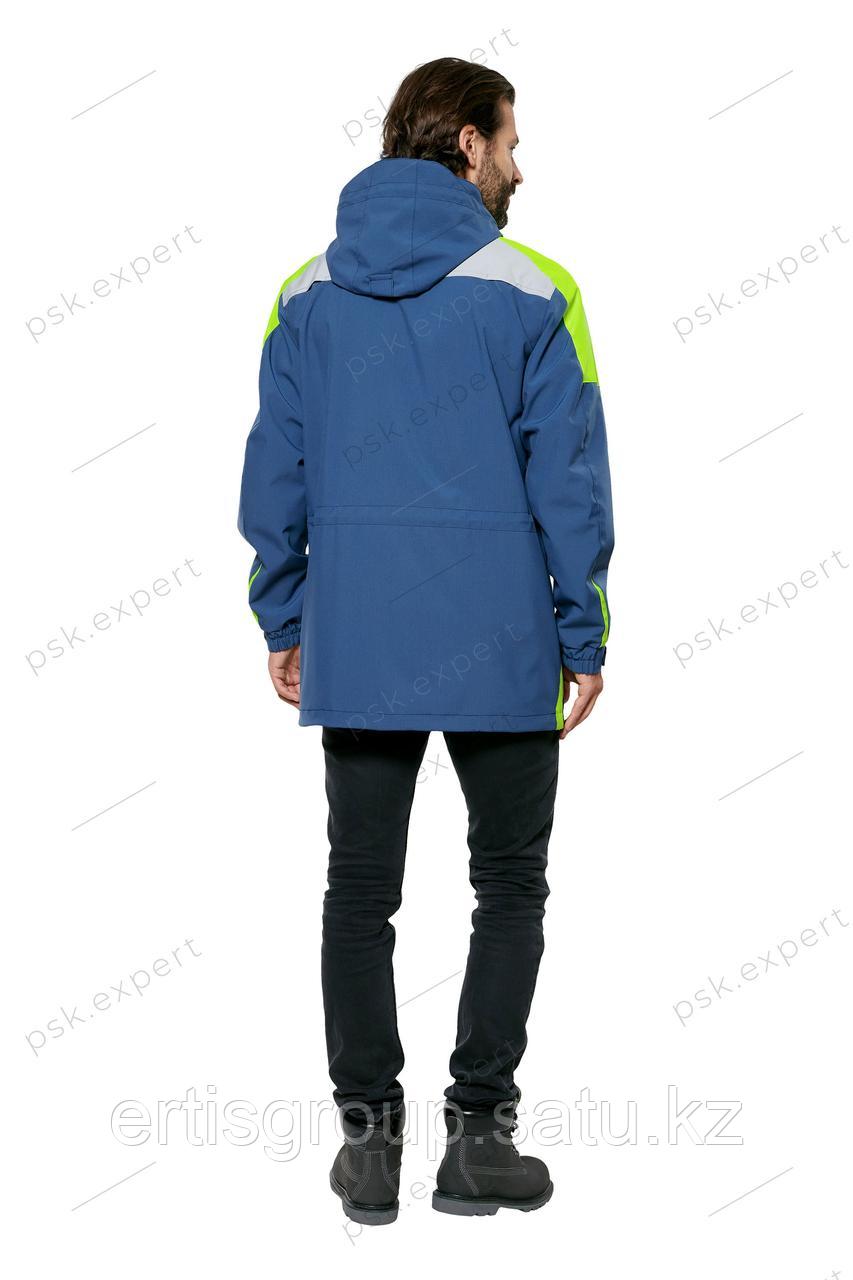 Куртка-ветровка мужская летняя/демисезонная "Тизер" цвет темно-синий/светло-серый/неон - фото 6 - id-p115457755