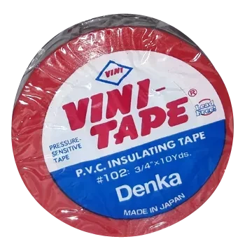 Изолента японская ПВХ красная 18 мм*10м Vini Tape