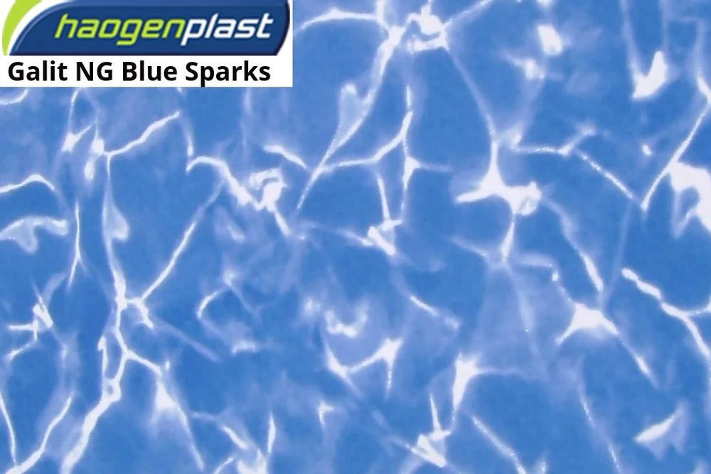 Пвх пленка Haogenplast Galit-103 Blue Sparks для бассейна (Алькорплан, голубые блики) - фото 1 - id-p115459691