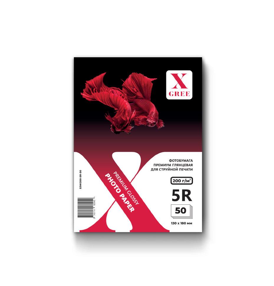 Фотобумага для струйной печати X-GREE Глянцевая Premium 5R*130x180мм/50л/200г - фото 1 - id-p115459926