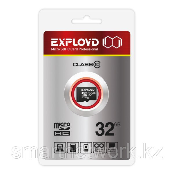 Карта памяти Exployd 32GB microSDHC Class10 без адаптера SD, шт