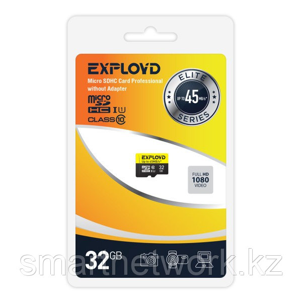 Карта памяти Exployd 32GB microSDHC Class 10 UHS-1 Elite без адаптера SD 45 MB/s, шт