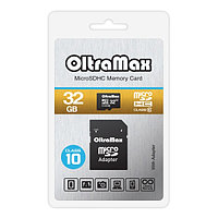 Карта памяти OltraMax 32GB microSDHC Class10 с адаптером SD, шт