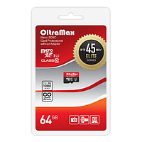 Карта памяти Oltramax 64GB microSDXC Class 10 UHS-1 Elite без адаптера SD 45 MB/s, шт