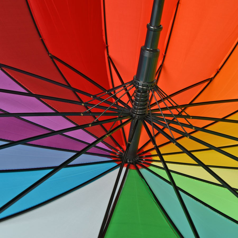 Зонт-трость "Радуга", пластиковая ручка, полуавтомат - фото 4 - id-p115460847