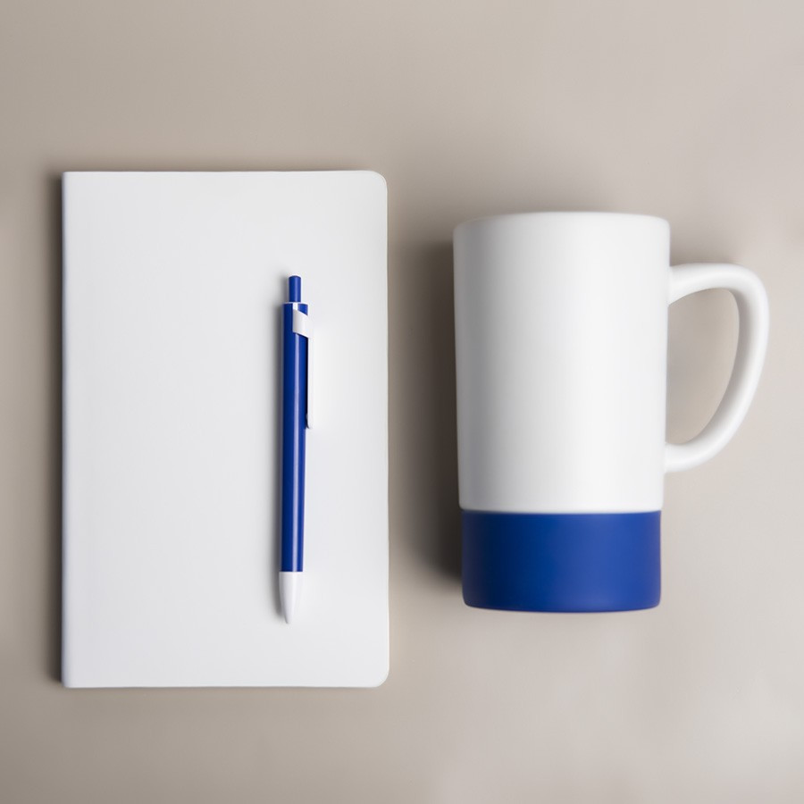 Набор подарочный ARTKITS: ежедневник, ручка, кружка с цветным дном, стружка, коробка, синий - фото 3 - id-p115461897