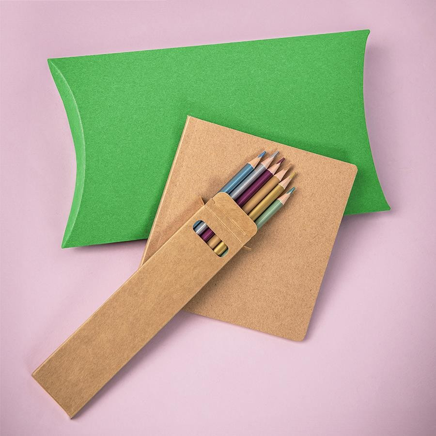 Набор подарочный PAINTER: скетчбук-блокнот, набор цветных карандашей, коробка; зеленое яблоко - фото 1 - id-p115461963