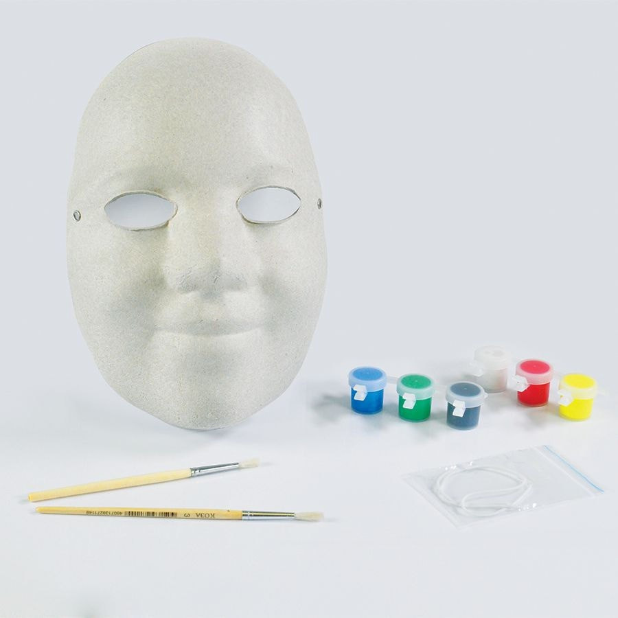Набор для раскраски "МАСКА": маска, кисть, краски 6 шт., резинка - фото 1 - id-p115461119