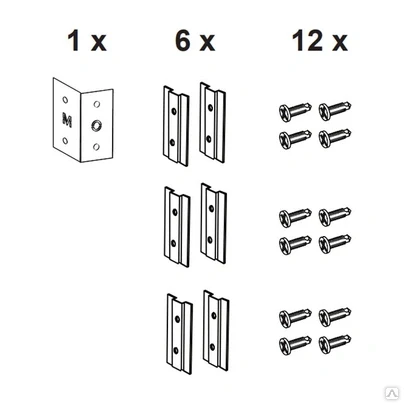 Кронштейны установки модуля инсталляции в профиль (комплект 6 шт) WB 90999