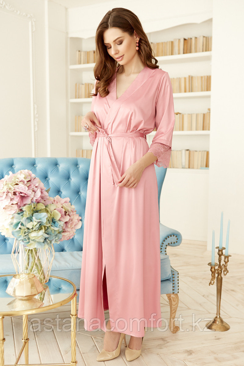 Женский длинный шелковый халат - пеньюар. Anabel arto., фото 1