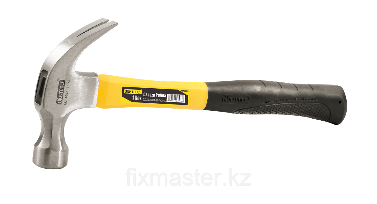 Молоток-гвоздодер UYUSTOOLS MAMC08, 450 гр., фиберглассовая рукоятка