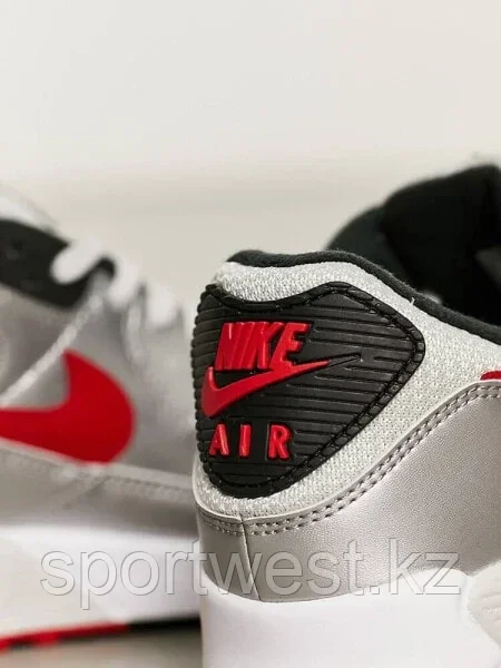 Nike Air Max 90 Icon trainers in silver and red - фото 3 - id-p115476423