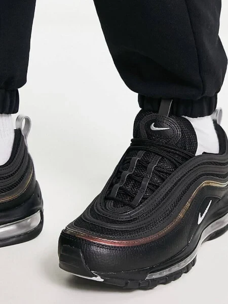 Nike Air Max 97 trainers in black and red - фото 2 - id-p115481147