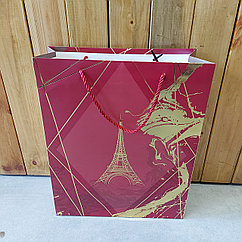 Подарочный пакет "Вертикаль - Paris Париж". Размер 26x32x10 см. Упаковка для подарка. Пакеты картонные.
